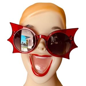 Batty Babe Extreme Cat Eye Sunglasses in cherry red